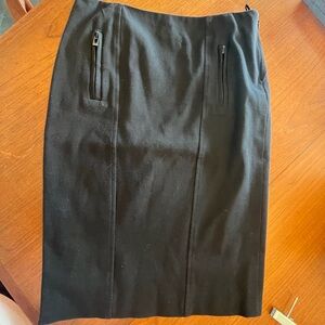 Vintage Versace Elegant Black Pencil Skirt with Zip Details